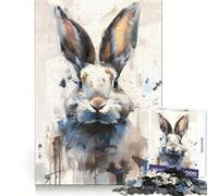 Rompecabezas de 1000 Piezas con diseño de Conejo en Acuarela para Adolescentes, Ideal para Entrenar la Memoria, una escapada Tranquila Invierno (50x75cm)