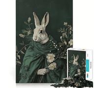 Rompecabezas de 1000 Piezas con diseño de Conejo en un jardín botánico Juguete para Adultos Que ejercita la Mente Relájate y Disfruta Armando Esta Imagen Un Regalo Encantador (38x52cm)