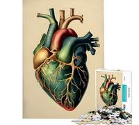 Rompecabezas de 1000 Piezas con diseño de corazón anatómico Vintage Ayuda a ejercitar el Cerebro Actividades Familiares Juego práctico para Mayores de 14 años Juego de Rompecabezas Disponible 50x75cm