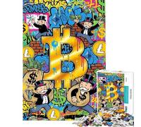 Rompecabezas de 1000 Piezas con diseño de criptomonedas Dinero y Arte Urbano para Adolescentes Difícil Cada Pieza es única Juguetes educativos Juegos 50x75cm