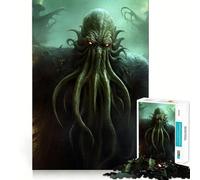 Rompecabezas de 1000 Piezas con diseño de Cthulhu,decoración artística,Corte Suave,Juego Mental,Regalo Ideal para Momentos de Relax,Pieza de Arte navideña (50x75cm)