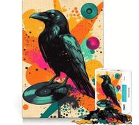 Rompecabezas de 1000 Piezas con diseño de Cuervo en Vinilo Estilo Pop Art para Adolescentes Ideal para Mejorar la Memoria Relajarse y Crear un Ambiente Informal Diseño artístico con Corte nítido