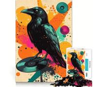 Rompecabezas de 1000 Piezas con diseño de Cuervo en Vinilo Estilo Pop Art para Adultos Juguete para ejercitar la Mente Ideal para Fortalecer los Lazos Familiares Corte de precisión Regalo Creativo