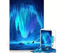Rompecabezas de 1000 Piezas con diseño de Cueva de la Aurora Boreal,Corte preciso,Arte para ejercitar la Mente,Regalo Divertido para el Tiempo Libre,decoración navideña para la Pared (50x75cm)