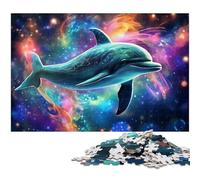Rompecabezas de 1000 Piezas con diseño de delfín y Noche Estrellada para Adultos Adolescentes a Partir de 14 años (tamaño 75 x 50 cm)