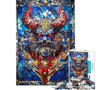 Rompecabezas de 1000 Piezas con diseño de Demonio en vidriera Ideal para Adultos para Actividades Familiares para Entrenar la Mente y Las Manos y para Reducir el estrés 50x75cm