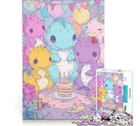 Rompecabezas de 1000 Piezas con diseño de Dinosaurios adorables para Fiestas de cumpleaños, decoración de Pared, Actividades Divertidas para el hogar, colección de Artistas, Bellas Artes 38x52cm