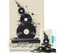 Rompecabezas de 1000 Piezas con diseño de Discos de Vinilo Juguete Creativo Que fortalece el vínculo Entre Seres Queridos Sin Piezas Sueltas Actividad Ideal para Compartir en Familia (50x75cm)