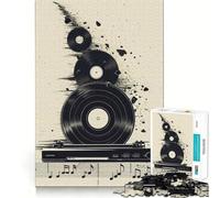 Rompecabezas de 1000 Piezas con diseño de Discos de Vinilo para Adolescentes Diversión tamaño Uniforme Piezas precisas Actividad Relajante para Grupos en Interiores (38x26cm)