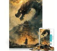 Rompecabezas de 1000 Piezas con diseño de dragón Chino Antiguo para Adultos Piensa,Entrena y Juega Cierre Seguro,sin Piezas Sueltas aliviar el estrés (38x52cm)