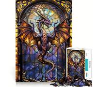 Rompecabezas de 1000 Piezas con diseño de dragón de Cristal Morado para Adultos Juego Inteligente de Rompecabezas Divertido Montaje de imágenes Regalo de Temporada (50x75cm)