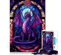 Rompecabezas de 1000 Piezas con diseño de dragón Drakonar Morado para Adultos Ideal para Mejorar la Memoria, Relajarse y divertirse Corte Firme Fiestas (38x52cm)