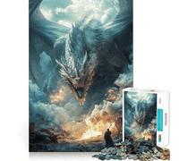 Rompecabezas de 1000 Piezas con diseño de dragón Gigante místico para Adolescentes Juguete Inteligente y Divertido Arte Coleccionable de Corte nítido (50x75cm)