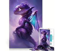 Rompecabezas de 1000 Piezas con diseño de dragón Morado para Adultos Mejora la Memoria y facilita la diversión Bordes precisos Regalo Ideal para la Temporada (38x52cm)