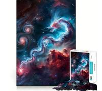Rompecabezas de 1000 Piezas con diseño de dragón Nebulosa para Adultos Juguete para aliviar la ansiedad Bordes precisos Regalo Original (38x26cm)