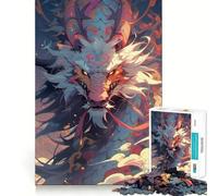Rompecabezas de 1000 Piezas con diseño de dragón neón, Estilo Anime, para Adolescentes Juguete para ejercitar la Mente Fácil de armar Regalo Elegante (50x75cm)