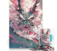 Rompecabezas de 1000 Piezas con diseño de dragón neón, Estilo Anime, para Adultos Juego Inteligente, Divertido y Relajante Diseño Elegante Regalo Ideal (50x75cm)