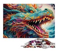 Rompecabezas de 1000 piezas con diseño de dragón psicodélico para adultos, ideal para relajarse y desafiarse, decoración colorida para el hogar, regalo ideal para amigos, 26x38cm/10,23x14,96 pulgadas.