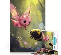 Rompecabezas de 1000 Piezas con diseño de dragón Rosa y Abeja para Adolescentes Mejora la Memoria, relaja la Mente y CREA un Regalo Original (50x75cm)