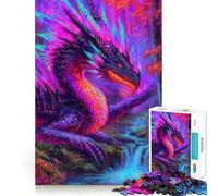 Rompecabezas de 1000 Piezas con diseño de dragón Vibrante en un Bosque fantástico Juguete Creativo con componentes Resistentes y de Corte Limpio Ideal para Llevar de Viaje Juego Mental como Regalo