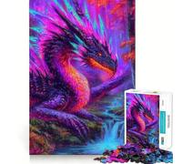 Rompecabezas de 1000 Piezas con diseño de dragón Vibrante en un Bosque fantástico Juguete Que desafía la Mente Corte preciso y alineación Actividad Divertida para Toda la Familia (38x26cm)