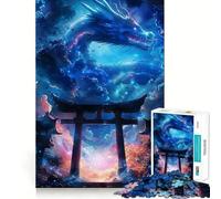 Rompecabezas de 1000 Piezas con diseño de dragón y Puerta Torii mítica Ideal para Adultos Regalos para Mejorar la Memoria y Disfrutar del Tiempo Libre Decoración de Pared con Corte preciso (50x75cm)