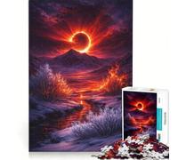 Rompecabezas de 1000 Piezas con diseño de Eclipse Solar de Fuego, Juegos educativos, decoración Perfecta, cumpleaños y Navidad 38x52cm