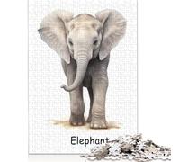 Rompecabezas de 1000 Piezas con diseño de Elefante bebé, Cuadrados, creativos y Bonitos, de Papel, para aliviar el estrés y Regalos navideños únicos, 38 x 26 cm (1000 Piezas)