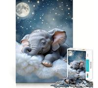 Rompecabezas de 1000 Piezas con diseño de Elefante bebé durmiendo en una Nube para Adultos Ideal para estimular la Memoria Disfrutar en Familia y armar un Rompecabezas con el diseño de Papá Noel