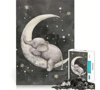 Rompecabezas de 1000 Piezas con diseño de Elefante bebé durmiendo, Ideal para Adolescentes Juguete para aliviar el estrés Diseño artístico y fácil de Usar 38x52cm