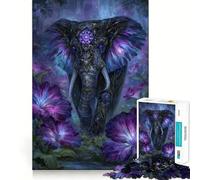 Rompecabezas de 1000 piezas con diseño de elefante ornamentado en un entorno floral fantástico ideal para adolescentes Incluye un kit de montaje con efecto de memoria y luz para relajarse Un exquisito
