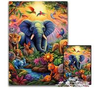 Rompecabezas de 1000 Piezas con diseño de Elefante para Adultos, Ideal para Parejas, Navidad, Año Nuevo y San Valentín, 50x75cm/19,68x29,52 Pulgadas.