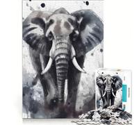 Rompecabezas de 1000 Piezas con diseño de Elefante Pintado con Acuarelas Ideal para Adolescentes Juegos educativos y decoración de Pared Perfecto como Regalo 38x52cm