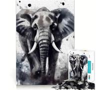 Rompecabezas de 1000 Piezas con diseño de Elefante Pintado con Acuarelas Juego para ejercitar la Mente Artesanía de Corte experta Un pasatiempo Fascinante para los Momentos de Ocio (50x75cm)