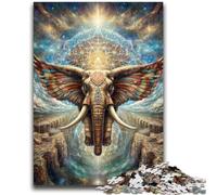 Rompecabezas de 1000 Piezas con diseño de Elefante psicodélico Que Ayuda a ejercitar el Cerebro Juguetes adictivos para Cultivar la Paciencia Adecuado para Parejas 50x75cm
