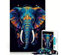 Rompecabezas de 1000 Piezas con diseño de Elefante Vibrante Juguete Que desafía la Mente Troquelado de Alta precisión Un Reto Divertido para Pasar el Tiempo (50x75cm)