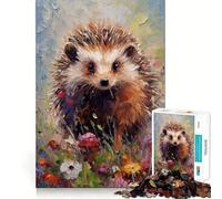 Rompecabezas de 1000 Piezas con diseño de Erizo Pintado con Paleta para Adolescentes Juguete de lógica Clara, Ligero y Relajante Corte Perfecto Regalo conmovedor (50x75cm)