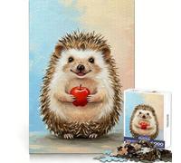 Rompecabezas de 1000 Piezas con diseño de Erizo Sonriente y Manzana para Adolescentes Un Rompecabezas Mental Divertido y Relajante Un Regalo Encantador 38x26cm