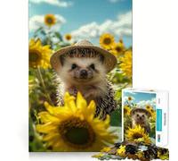 Rompecabezas de 1000 Piezas con diseño de Erizo y Girasol para Adultos Juguete para Pensar, calmar, Relajarse y Decorar la Pared con un diseño Limpio 50x75cm