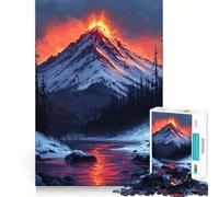 Rompecabezas de 1000 Piezas con diseño de erupción volcánica para Adolescentes Juego de concentración Mental Corte de precisión Bordes Lisos navideño (50x75cm)