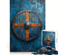 Rompecabezas de 1000 Piezas con diseño de Escudo Vikingo para Adolescentes: Bienestar Cerebral, relajación fácil, Cierre (38x26cm)