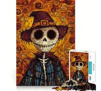 Rompecabezas de 1000 Piezas con diseño de espantapájaros para el Día de Muertos, Ideal para Adolescentes Juguete para ejercitar la Mente, Relajante (50x75cm)