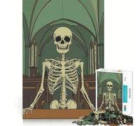 Rompecabezas de 1000 Piezas con diseño de Esqueleto en una Iglesia para Adultos y Adolescentes Ideal para Mejorar la Memoria, Relajarse, Cortar con precisión y Regalar 38x52cm
