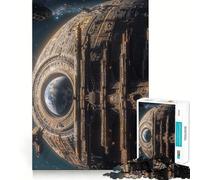 Rompecabezas de 1000 Piezas con diseño de estación Espacial orbitando la Tierra para Adolescentes Desarrolla la Mente y fomenta el Tiempo Libre Diseño de Bordes precisos Un Regalo Original 38x26cm