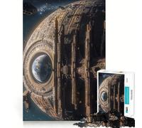 Rompecabezas de 1000 Piezas con diseño de estación Espacial orbitando la Tierra para Adolescentes Mejora la Memoria y Alivia el estrés Corte Regalo Ideal 38x52cm