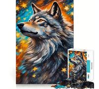 Rompecabezas de 1000 Piezas con diseño de Estrella de Lobo para Adolescentes Juego de Habilidades mentales Corte láser para un Ajuste Actividad Relajante para Grupos en Interiores (38x26cm)