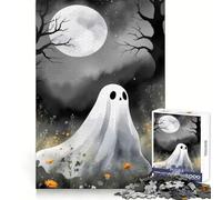 Rompecabezas de 1000 Piezas con diseño de Fantasma en Acuarela en un Campo Floral para Adolescentes Mejora la concentración, Calma y distracción Cierre Seguro Regalo Memorable (38x52cm)