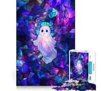 Rompecabezas de 1000 Piezas con diseño de Fantasma en vidriera para Adultos Juguete Intelectual para Relajarse y divertirse Pieza de Arte 50x75cm