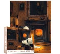 Rompecabezas de 1000 piezas con diseño de fantasmas de 27 x 20 pulgadas, arte vintage de Halloween, desafiante, juegos de actividades familiares, rompecabezas colorido para manualidades para