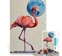 Rompecabezas de 1000 Piezas con diseño de Flamenco Rosa para Adolescentes Juguete de lógica Resistente Juego de Escape Tranquilo Bordes Transparentes Regalo de cumpleaños (38x26cm)